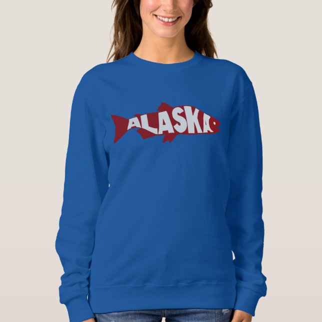 Alaska Salmon Sweatshirt T Shirt (Framsida)