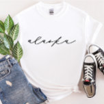 Alaska Script State Women's T-Shirt<br><div class="desc">Vi lägger alltid till nya mönster varje dag!</div>