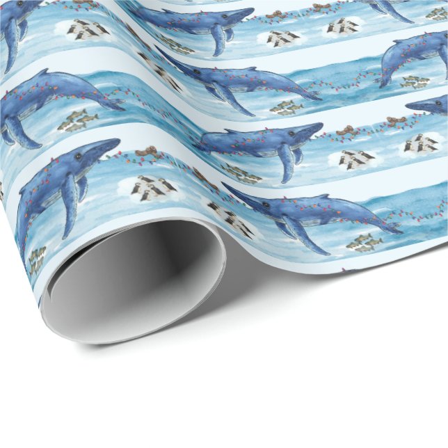 Alaska Sea Life Holiday Wrapping Paper Presentpapper (Rullad Hörn)