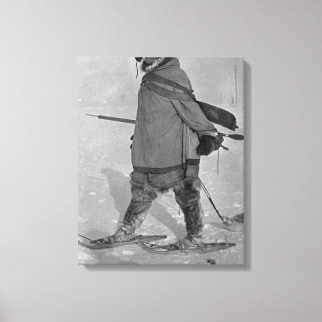 Alaska Seal Hunter med snöskon Fotografi Canvastryck (Framsida)