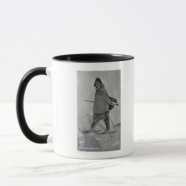 Alaska Seal Hunter med snöskon Fotografi Mugg (Vänster)