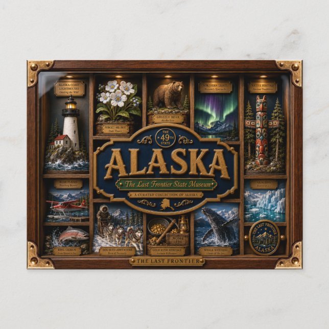 Alaska Shadow Box 3D Figurin Stat Vykort (Framsida)