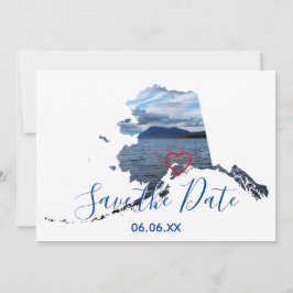Alaska Shape Photo Save Date Meddelande