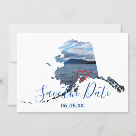 Alaska Shape Photo Save Date Meddelande