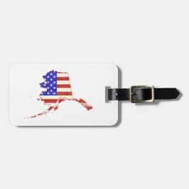 Alaska Shaped American Flagga Alaska Patriotic Bagagebricka
