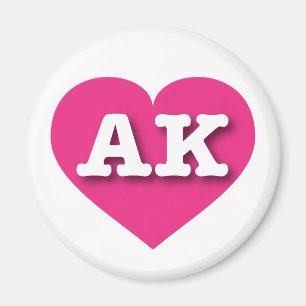 Alaska Shock rosa Heart - I kärlek AK Magnet