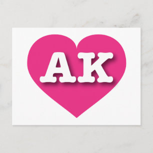 Alaska Shock rosa Heart - I kärlek AK Vykort