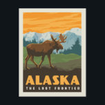 Alaska | Sista gränsen - Moose Vykort<br><div class="desc">Andersson Design Group är ett prisbelönt illustrations- och designföretag i Nashville på Tennessee. Grundaren Joel Andersson leder ett team av begåvade konstnärer att skapa originalverk som ser ut som vintagens klassiska reklamutskrifter från 1920-talet till 1960-talet.</div>