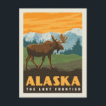 Alaska | Sista gränsen - Moose Vykort<br><div class="desc">Andersson Design Group är ett prisbelönt illustrations- och designföretag i Nashville på Tennessee. Grundaren Joel Andersson leder ett team av begåvade konstnärer att skapa originalverk som ser ut som vintagens klassiska reklamutskrifter från 1920-talet till 1960-talet.</div>