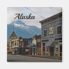 Alaska Skagway Town Byggnad Photo Magnet