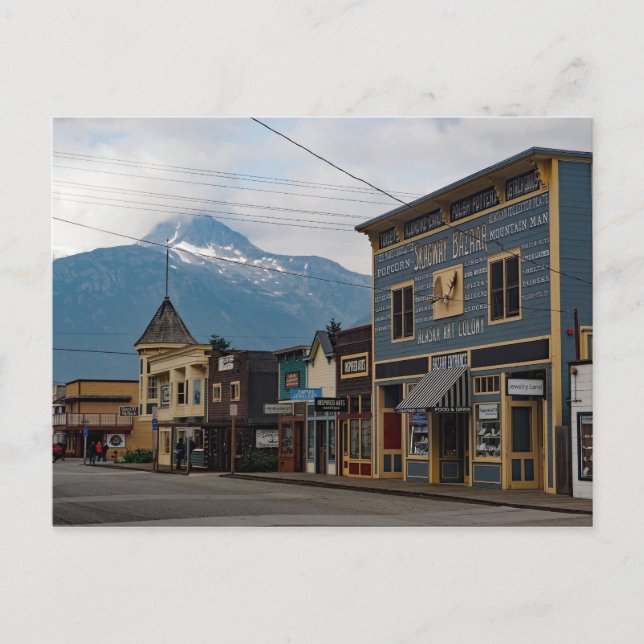 Alaska Skagway Town Byggnad Photo Vykort (Framsida)
