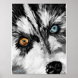 Alaska Sled Hund "Lets Springa" Skriv ut Poster