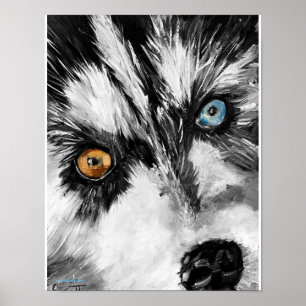 Alaska Sled Hund "Lets Springa" Skriv ut Poster