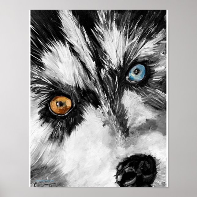 Alaska Sled Hund "Lets Springa" Skriv ut Poster (Framsidan)