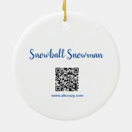 Alaska Snowball Snögubbe keramisk prydnadsföremål Julgransprydnad Keramik