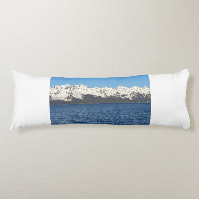 Alaska Snowy Mountains och Ocean Dekorativ kudde (Framsidan)