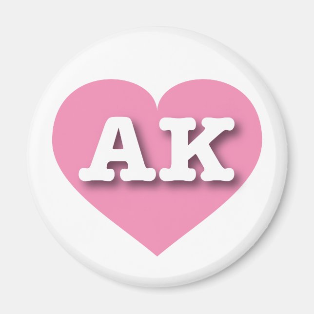 Alaska Solid Rosa Heart - I kärlek AK Magnet (Framsidan)
