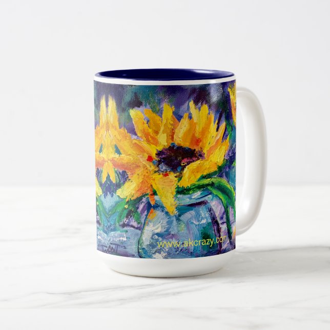 Alaska solrosblå bläck 15 oz kaffe Mugg (Framsida höger)