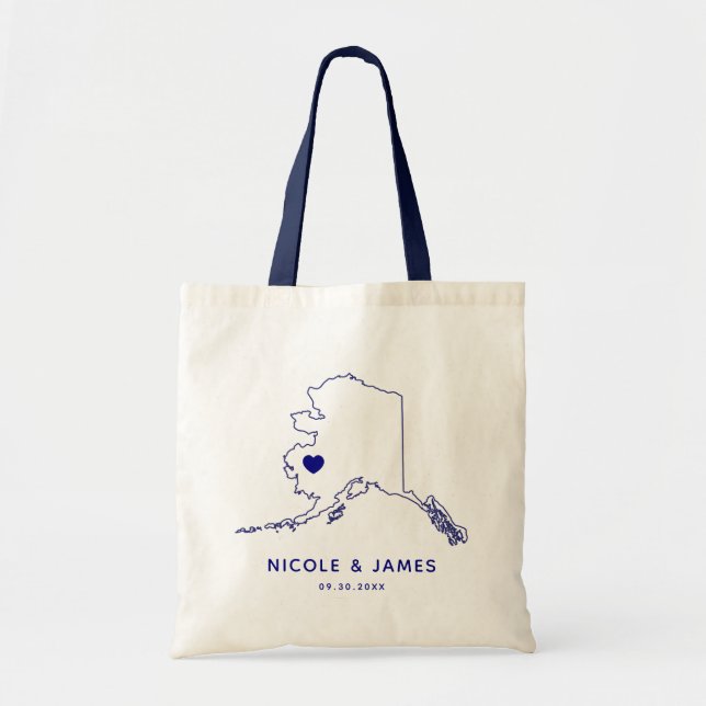 Alaska som gifta sig välkomnande, hänger lös tygkasse (Framsidan)