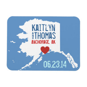Alaska Spara datum - Anpassadet City Magnet
