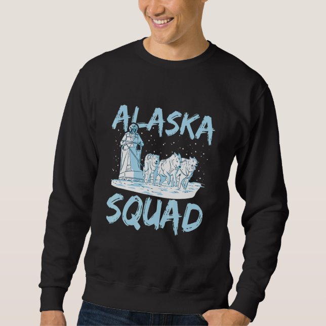Alaska Squad for an Alaska Sled Dog Rider Lång Ärmad Tröja (Framsida)
