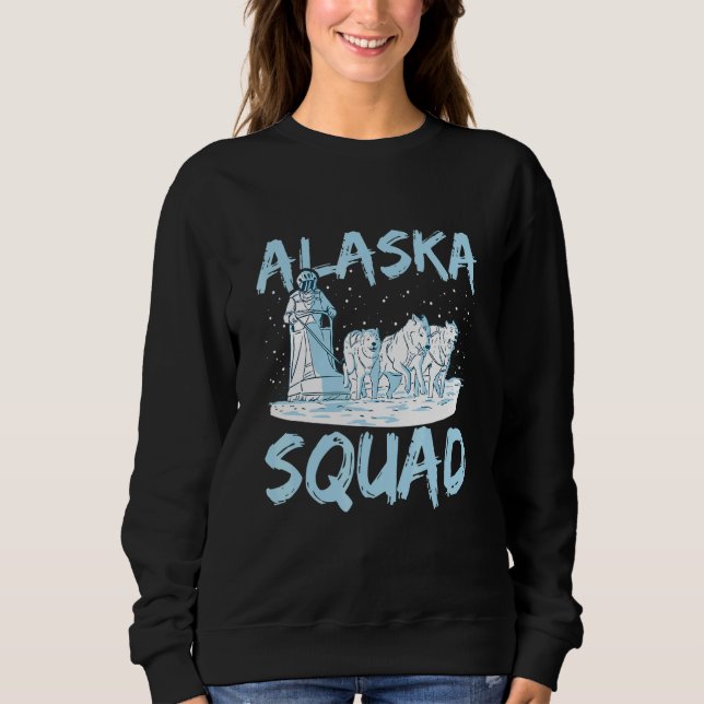 Alaska Squad for an Alaska Sled Dog Rider T Shirt (Framsida)