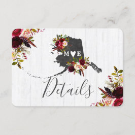 Alaska Stat Destination Rustik Bröllopsdetaljer Inbjudningar