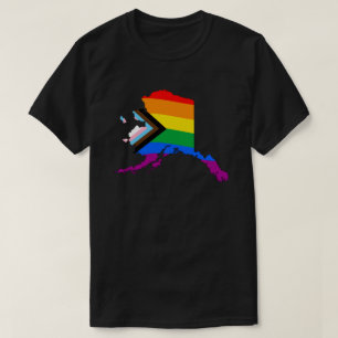 Alaska Stat Stolthet HBTQ Framstegsstolt Pride T Shirt