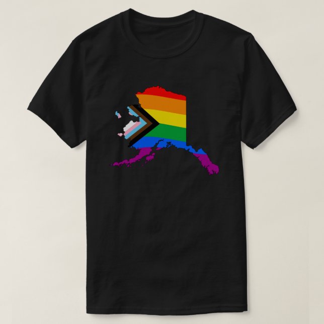 Alaska Stat Stolthet HBTQ Framstegsstolt Pride T Shirt (Design framsida)