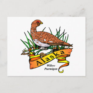 Alaska State Bird - Willow Ptarmigan Vykort