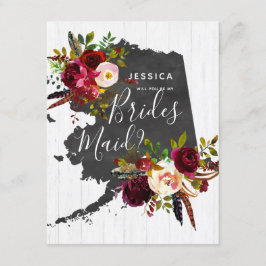 Alaska State Blommigt blir min Bridesmaid Inbjudningar