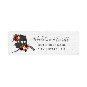 Alaska State Destination Wedding Returadress Etikett