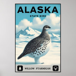 Alaska State Fågel - Dalripa Vintage Poster