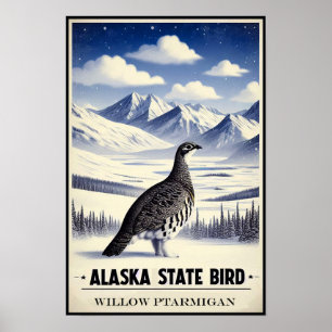 Alaska State Fågel - Dalripa Vintage Poster