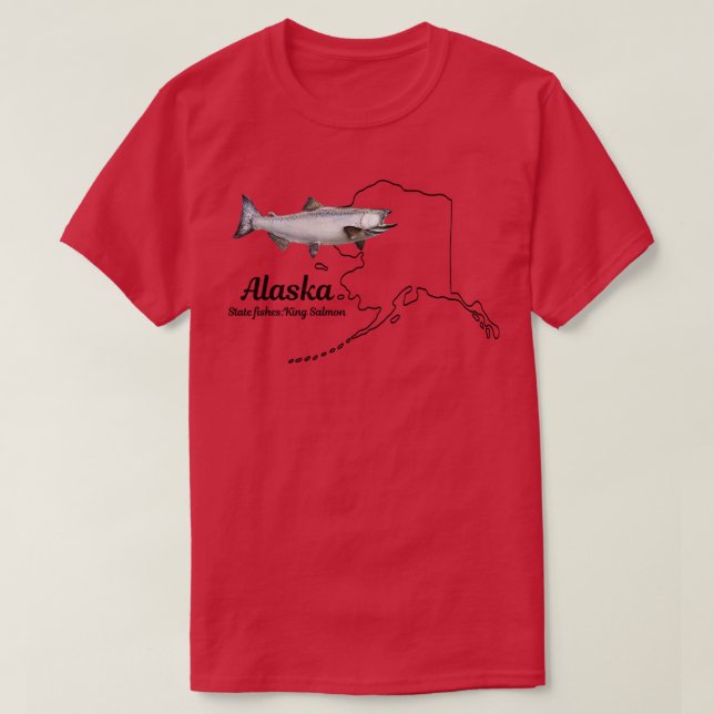 Alaska state Fish Kung Salmon TShirt T Shirt (Design framsida)