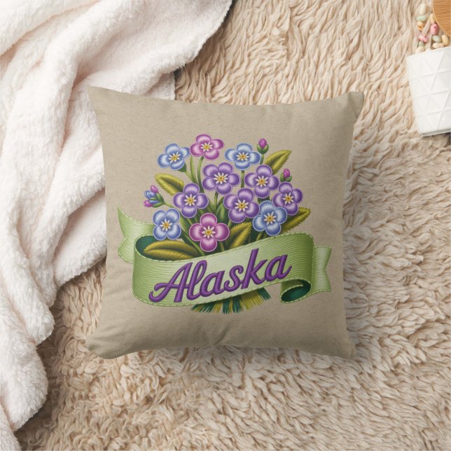 Alaska State Flowers Emblem Kudde (Filt)