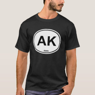 Alaska State-förkortning AK Oval Bumper Sticker T Shirt