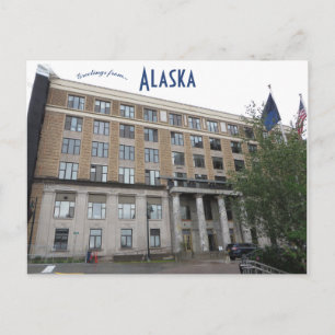 Alaska State Huvudstad Byggnads Vykort