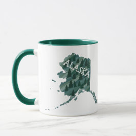 Alaska State Karta Illustration Mugg