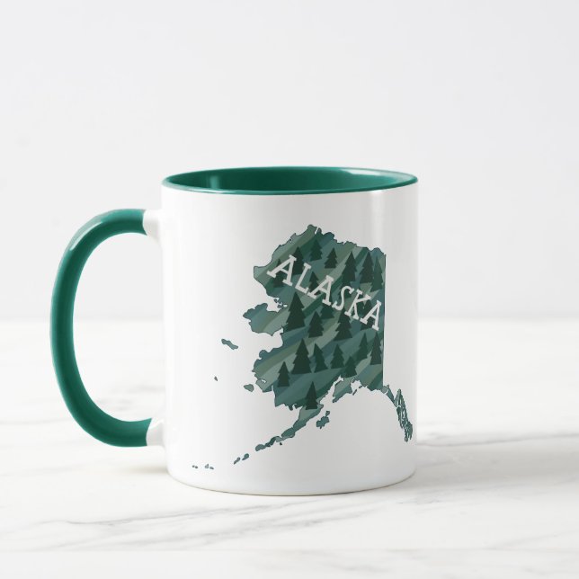 Alaska State Karta Illustration Mugg (Vänster)