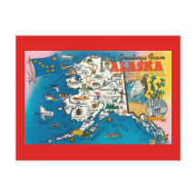 Alaska State Karta-vykort
