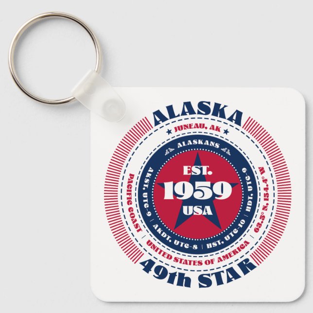 Alaska State Keychain Nyckelring (Framsida)