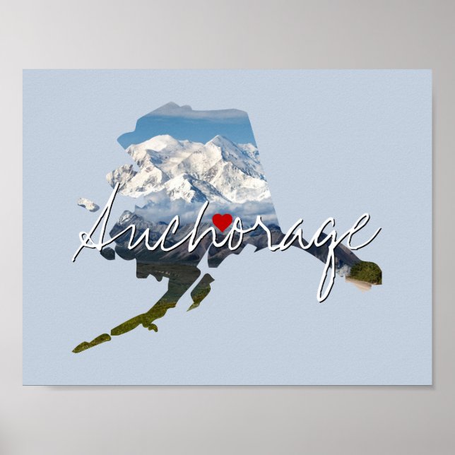 Alaska State Photo infoga och namn Poster (Framsidan)