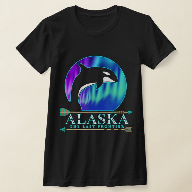 Alaska State Pride Alaska Northern Ljus Alaska T Shirt (Laydown)
