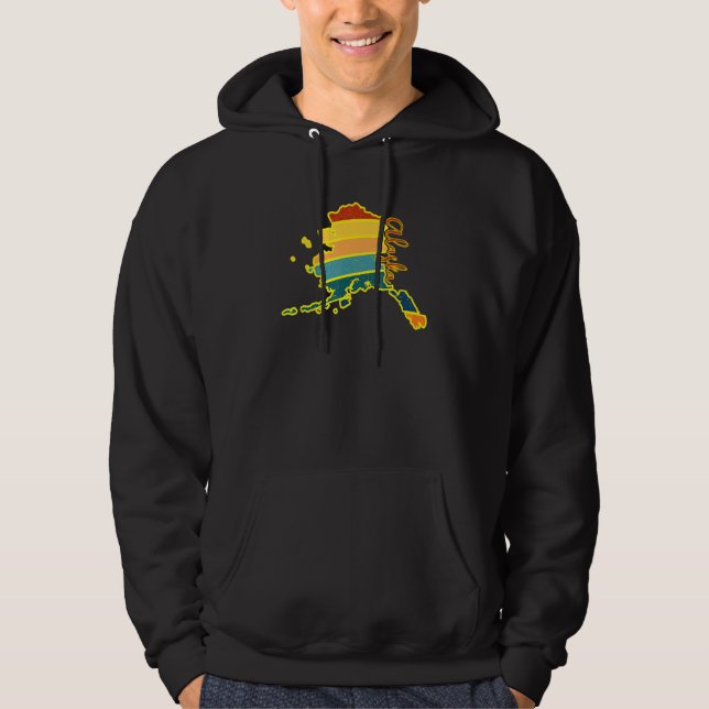Alaska State Pride Sunset I Kärlek Alaska Hoodie (Framsida)