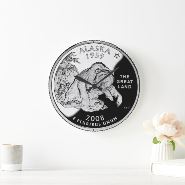 Alaska State Quarter Clock Stor Klocka (Hem)