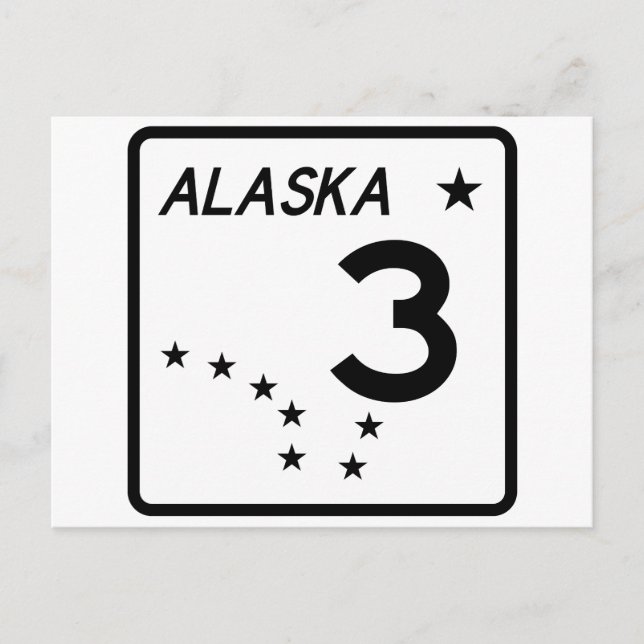 Alaska State Route 3 Vykort (Framsida)
