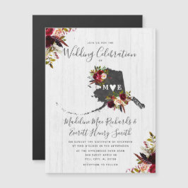 Alaska State Rustic Magnetic Wedding bjudande in Magnetisk Inbjudningskort