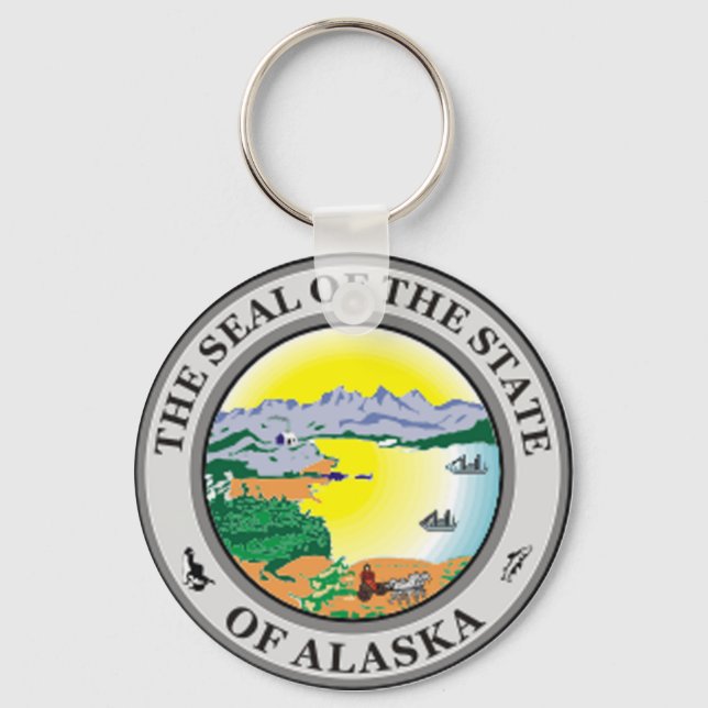 Alaska State Seal Keychain Nyckelring (Framsida)