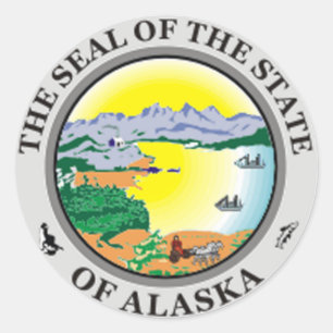 Alaska State Seal Sticker Runt Klistermärke